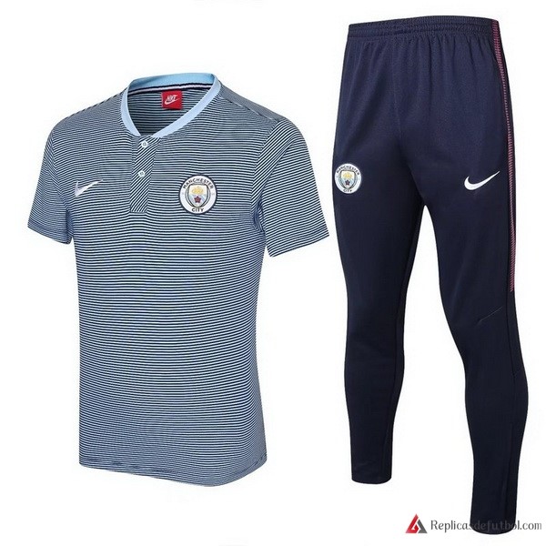 Polo Manchester City Conjunto Completo 2017-2018 Gris Claro